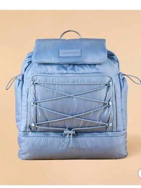 Blogilates Light Blue Backpack Magnetic Closure